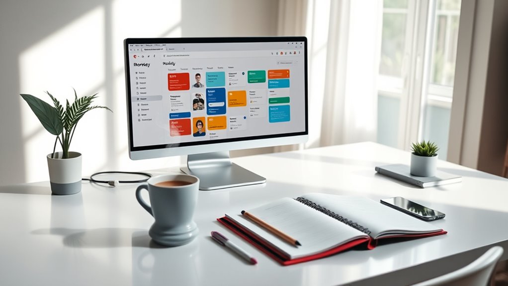 personalized organized workspace setup