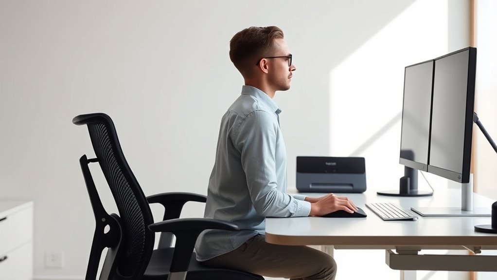 supportive ergonomic workspace setup