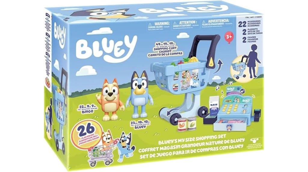 bluey themed toy shopping set