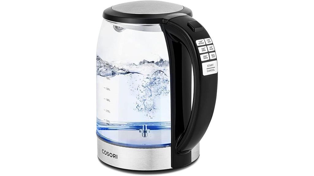 electric kettle with presets