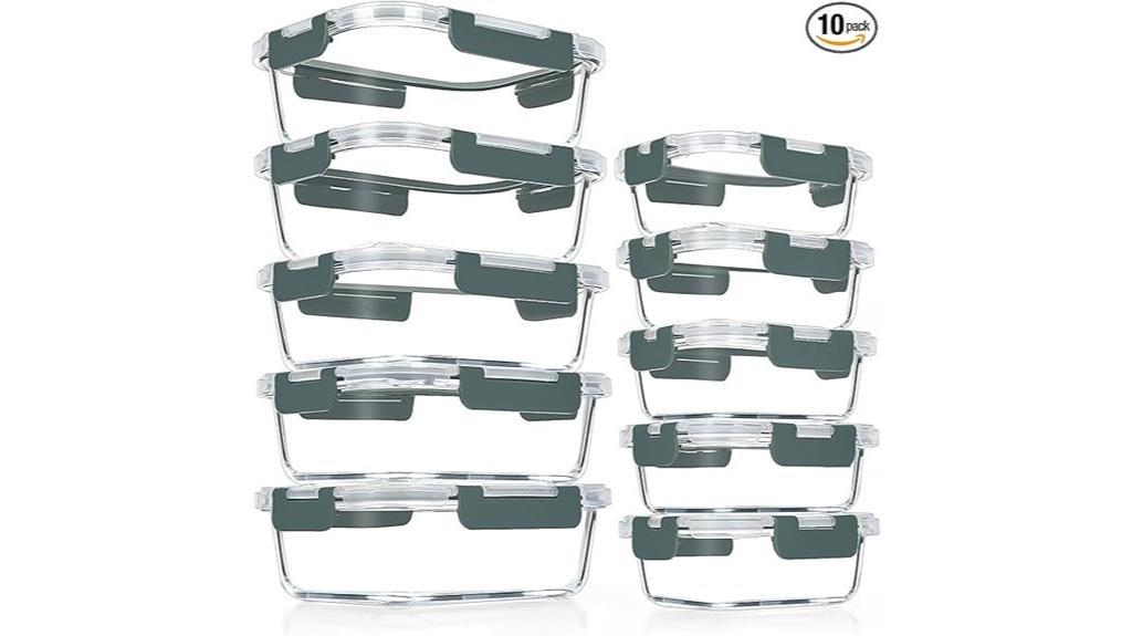glass containers ten pack