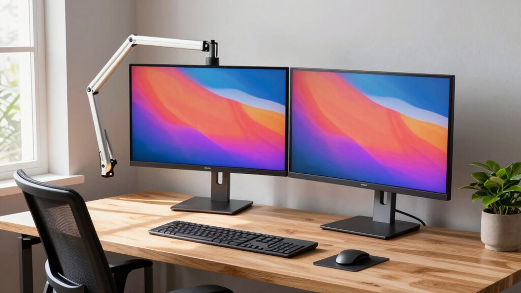 ergonomic dual monitor setup