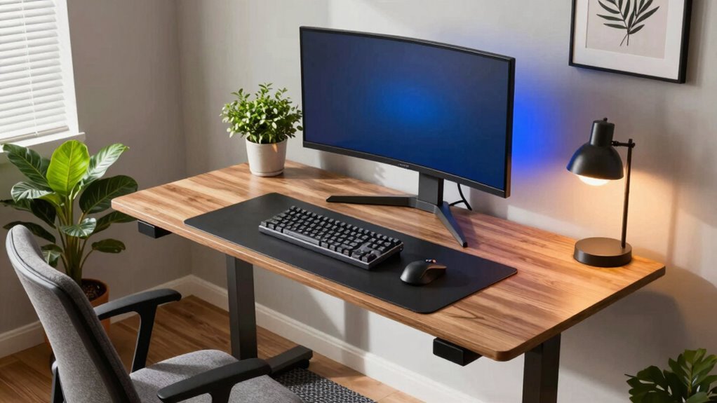 ergonomic standing desk setup
