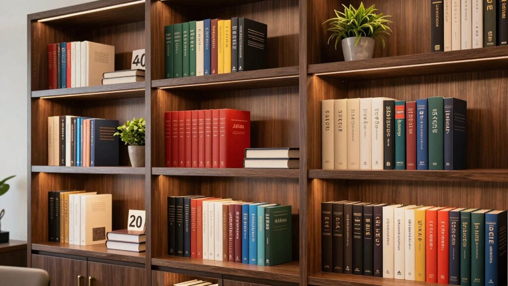 organized leadership bookshelf design
