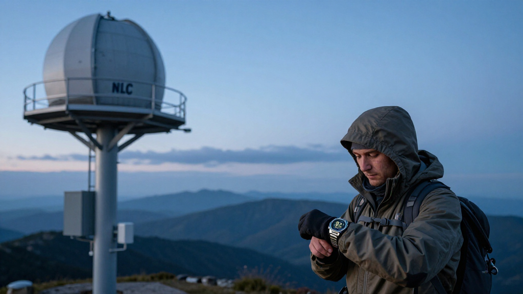 An AI Take On The Twilight Dial Behind NLC Watch At 83 Km
